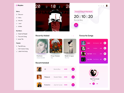 Music Web App design music app uiux web app
