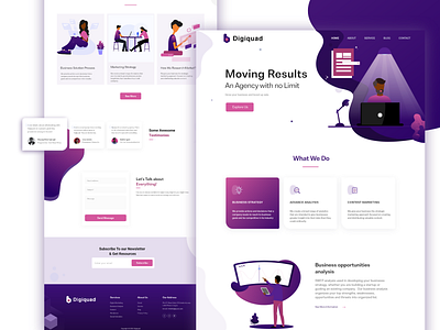 Digiquad Web Page adobexd agency website landing page ui design uiux web