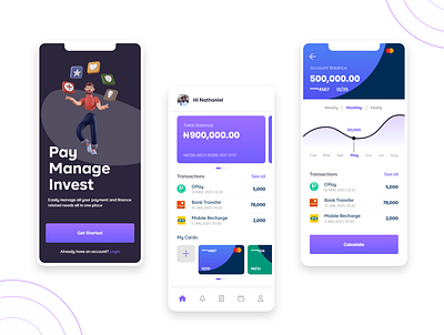 Exploring Fin-Tech adobexd app design fintech app mobile ui ui uiux