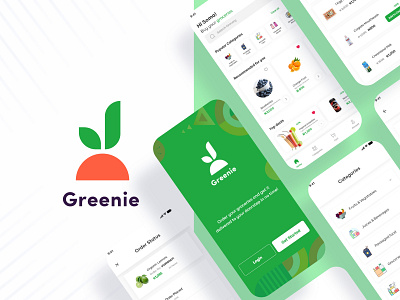 Greenie - Online Grocery Shopping Experience app design groceryapp mobile ui ui ux