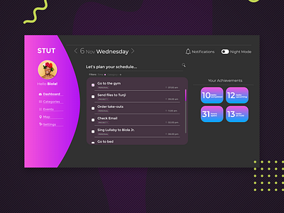 STUT Time Management App app design ui ux