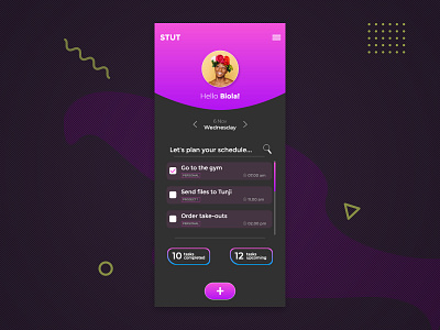 STUT Time Management App app design ui ux