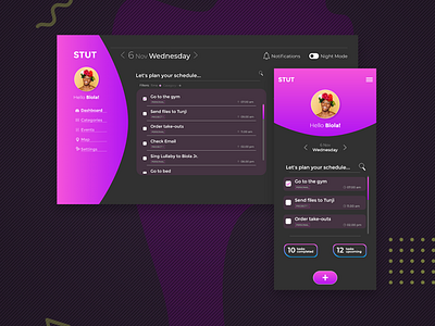 STUT Time Management App app design ui ux