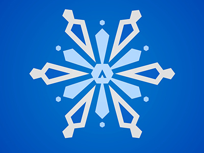 Snowflake blue flake geometric illustration polygon snow snowflake triangle vector
