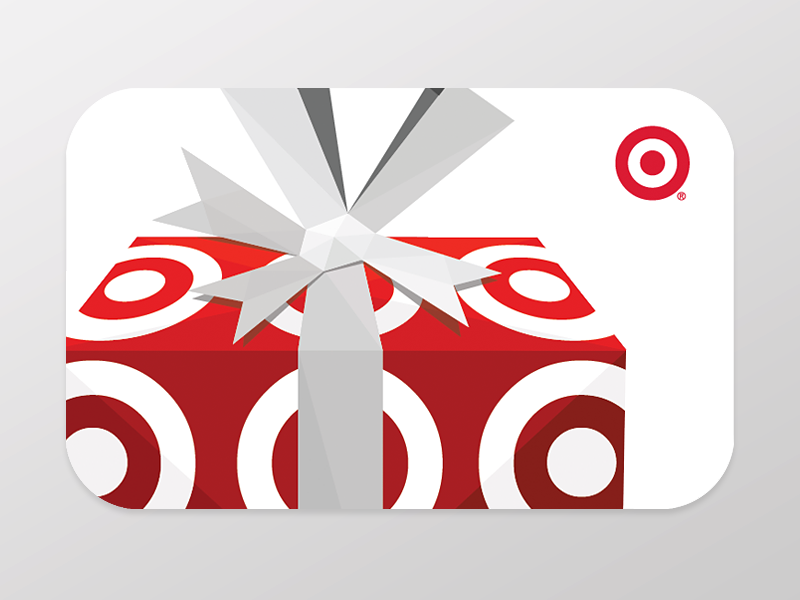 Target Gift Card gift target bow illustration present gift card geometric polygon