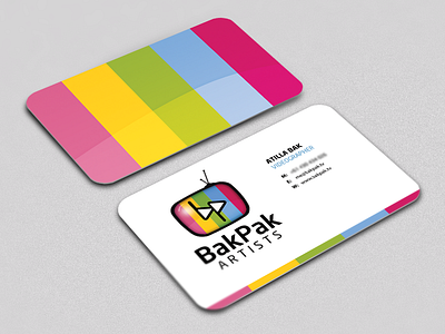 BakPak Artists - Business Card branding business card camera fast forward identity logo play television tv video