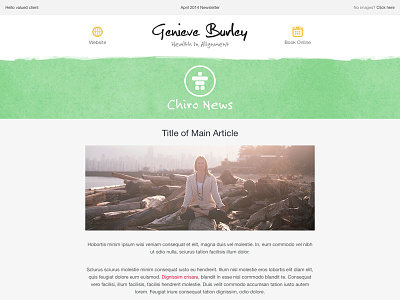 Email Newsletter branding chiro email health icon marketing newsletter yoga