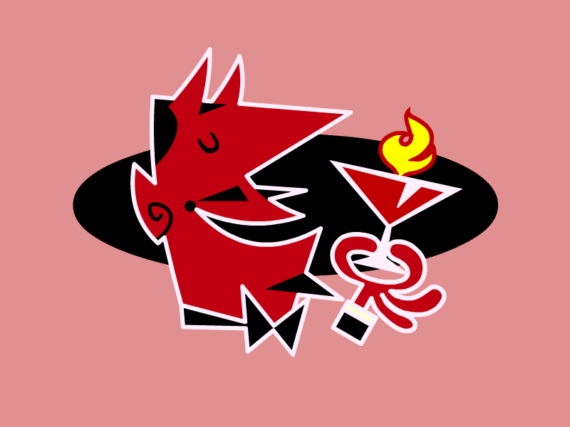 Devilles Pad - Animated Logo animation cartoon character devil drawing fire flame illustration red vector website