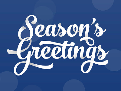 Season's Greetings depth font greetings holiday ribbon script season type
