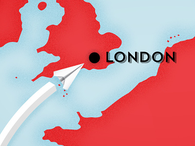 World Map - London animation england grain illustration location map noise paper plane