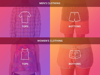Menswear / Womenswear brand catalogue categories clothing menu mobile navigation product shop ui website
