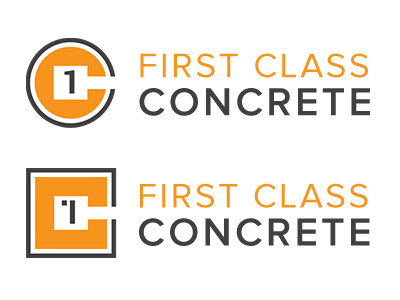 First Class Concrete branding icon identity logo logotype orange type typography