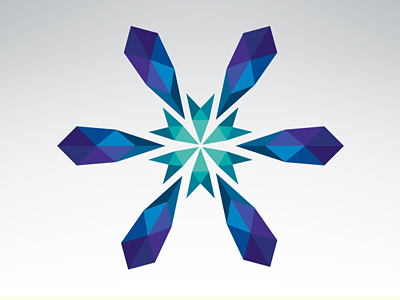 Geometric Snowflake blue flake geometric illustration polygon snow triangle vector