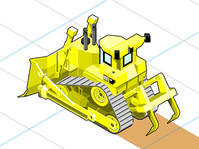 Isometric Bulldozer bulldozer icon illustration isometric tractor vector