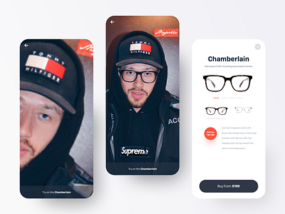 AR Glasses App UI app augmented reality design ecommerce mobile ui ux