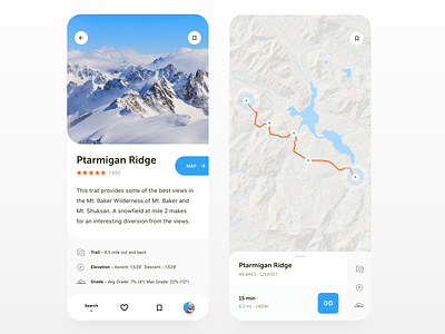 Hiking Guide App UI