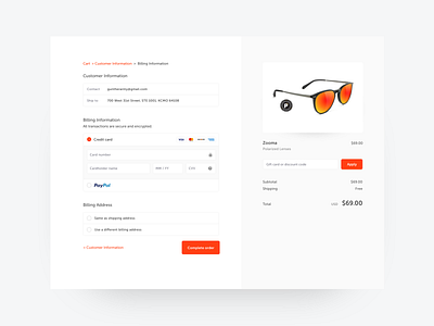 Checkout UI design ecommerce ui ux web design