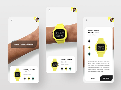 AR Watch App UI app augmented reality design ecommerce app mobile ui ux