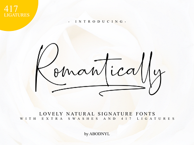 Romantically -Signature Font- branding calligraphy font fonts handletter handlettering romantic romantic font signature signature font typography