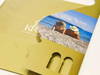 Krk Tourist board Folder design diecut folder gold