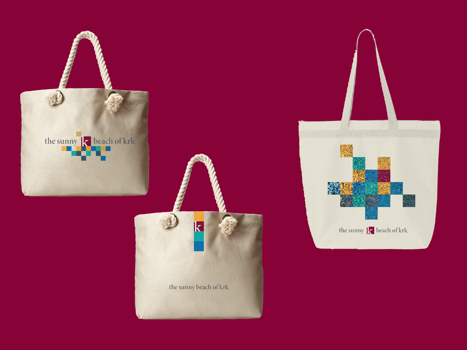 Experience Krk Branded Beach Bags By Marko Srdoč Dribbble Experience Krk Branded Beach Bags Design Brand