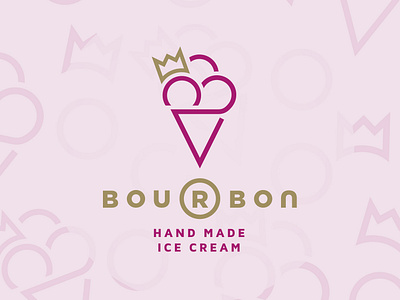 Bourbon - Hand Made Ice Cream - Logo design icecream logo