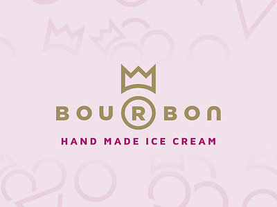 Bourbon - Hand Made Ice Cream - Logo design ice cream logo logotype