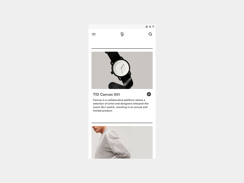 Mobile Navigation shop navi nav watch app mobile menu