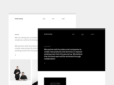 Studio Lenzing website redesign minimal studiolenzing ui ux web