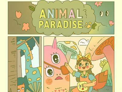 animal paradise design illustration