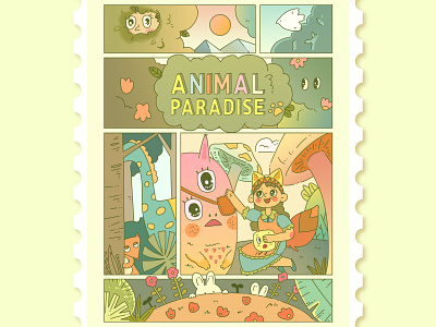 animal paradise design illustration