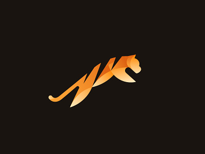 Leaping Tiger animal cat company energy jumping logo logos stripes tiger