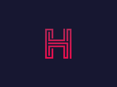 H blue font gradient h icon logo logotype red