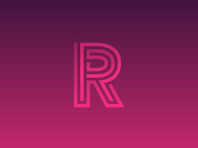 R font lettering line liniar. logo logotype r typography