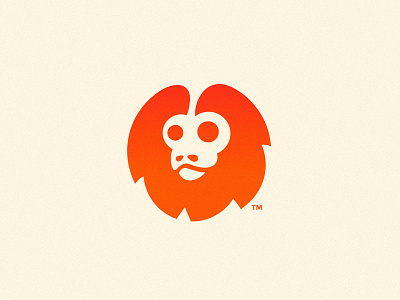 Golden Tamarin Monkey ape design golden gradient lion logo logos monkey red tamarin