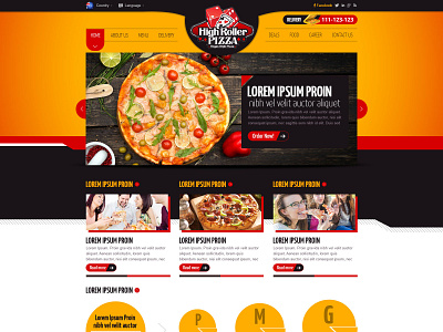 High Roller Pizza Website Home branding design creative design home page design landing page design ui ux design webpage design website design