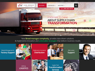 New Breed Logistics Home Page branding design creative design design home page design landing page design website design