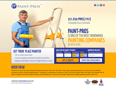 Paint Pros Landing Page advertisement best graphic design branding branding design creative design design home page design landing page design typography ui ux