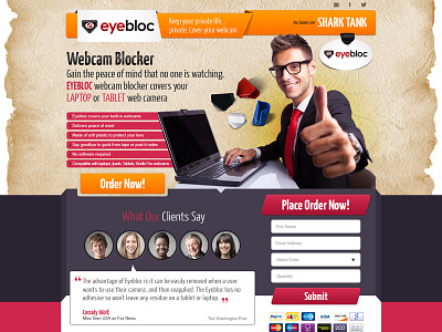 Eyebloc Landing Page advertisement best graphic design branding branding design creative design design home page design landing page design product branding typography ui ux