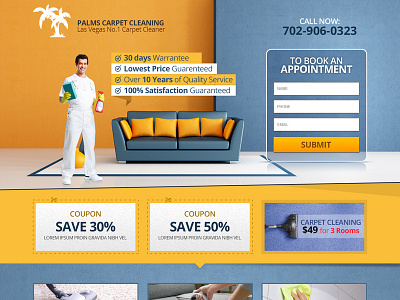 Palms Carpet Cleaning Landing Page