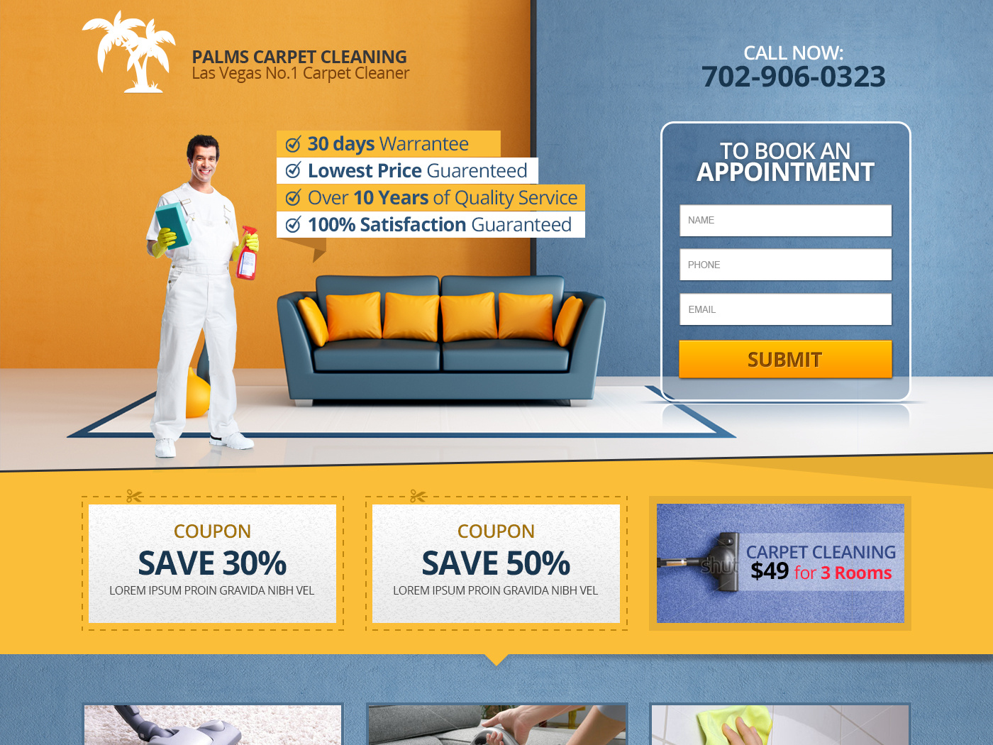 Palms Carpet Cleaning Landing Page By Mohammed Adnan On Dribbble Palms Carpet Cleaning Landing Page By