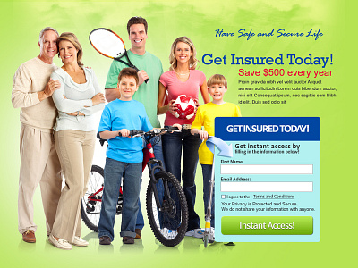 Life Insurance Landing Page Design