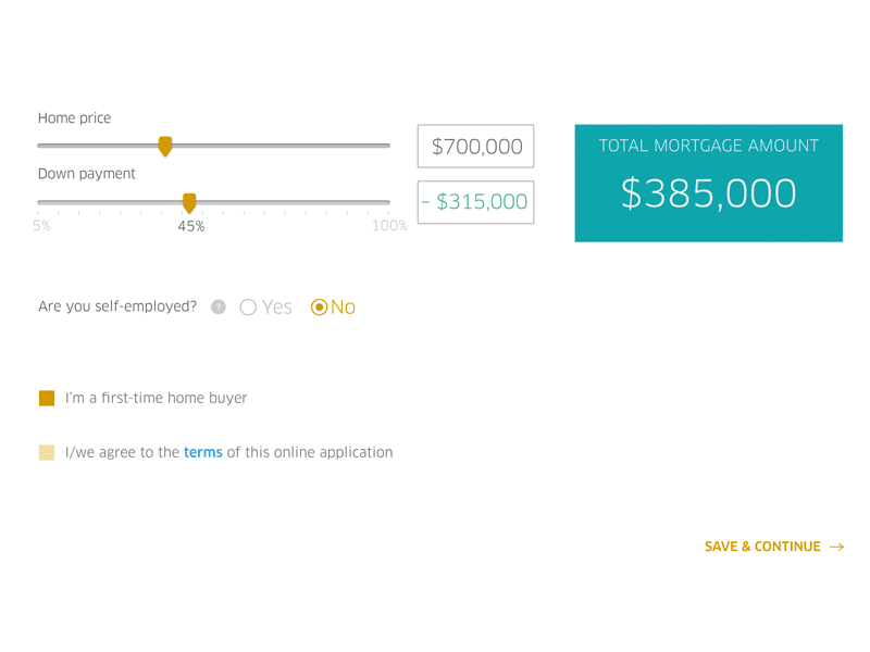 UI Kit for a mortgage website buttons kit rates sliders ui ui kit