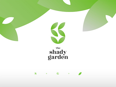 Shady Garden brand identity branding garden green initial logo leaves logo shady