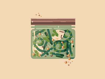 day 05 - fiddlehead design drawtober fiddlehead food graphic design illustration jar nature plant vectober vector