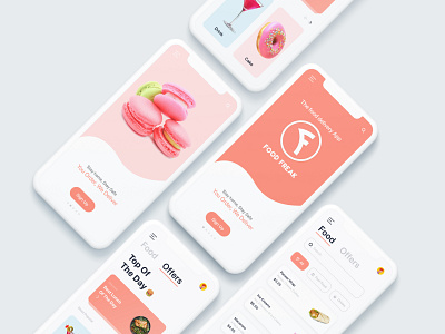 Food Freak app branding food and drink food app food delivery app illustrator mockup swiggy uber eats ui zomato