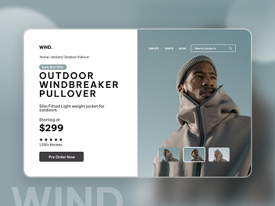 WIND - Product Details Page app design buy cloth clothes ecommerce product design sell shop shopping ui uiux ux wear wearables web design website design winter