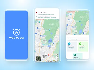 Wake Me Up -Train Alarm App alarm alarm system app gps system location train ui uiux ux wakemeup wakeup