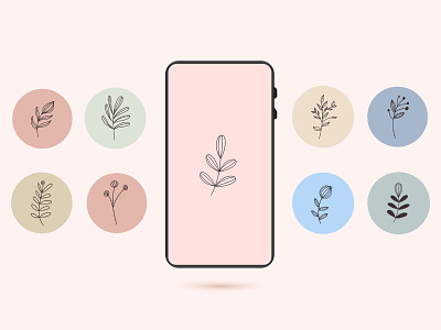 Floral Instagram Highlight Cover, Floral Icons design designing floral icons graphic artist graphic design icon illustration illustrator instagram instagram highlight plant plant icons plant illustration