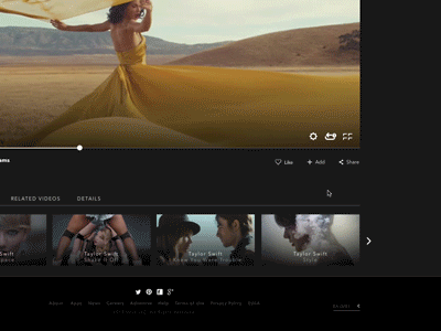 Vevo - Add video to playlist interaction microinteraction motion playlist principle prototype toast vevo web